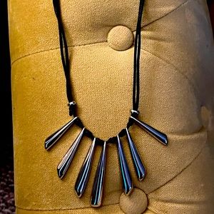 Adjustable modern silver necklace